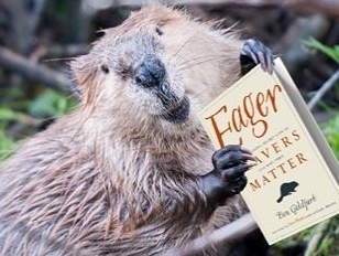 Picture of beaver reading Mr. Goldfarb's book